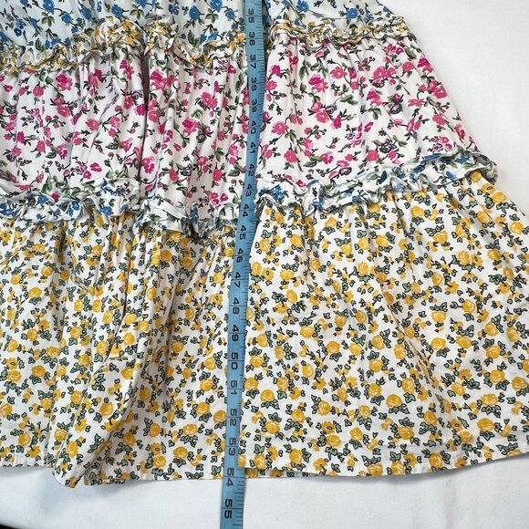 AMARANTE do Brazil Mixed Floral Tiered Maxi Dress Colorful Resort Luxury 6 - Picture 9 of 13